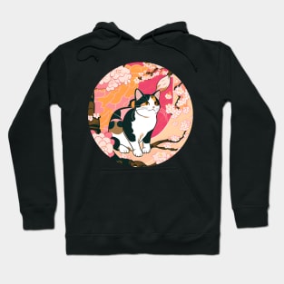 Cherry Blossom Cat Sakura Japanese Kawaii Hoodie